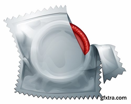 Collection of vector image condom 25 Eps