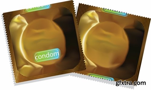 Collection of vector image condom 25 Eps