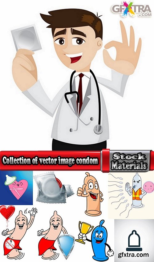 Collection of vector image condom 25 Eps