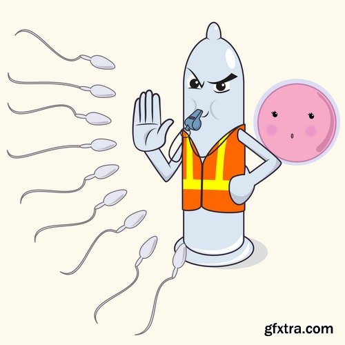 Collection of vector image condom 25 Eps