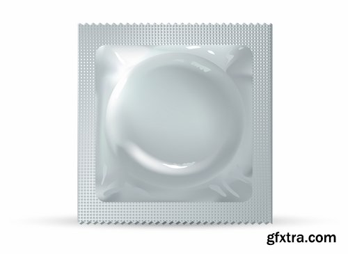 Collection of vector image condom 25 Eps