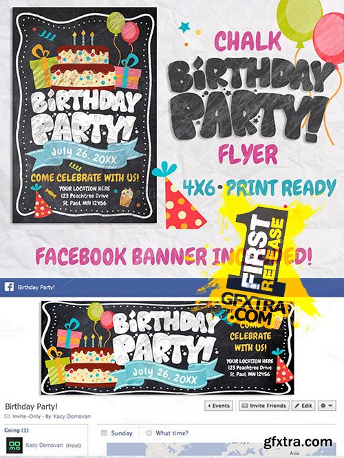 Chalk Birthday Flyer - CM 166134