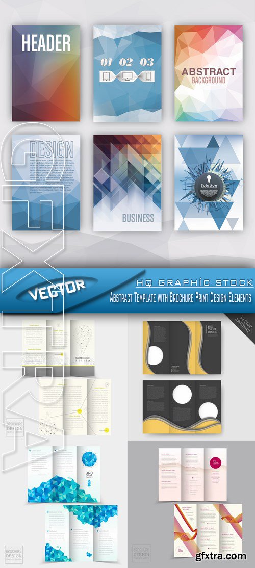 Stock Vector - Abstract Template with Brochure Print Design Elements