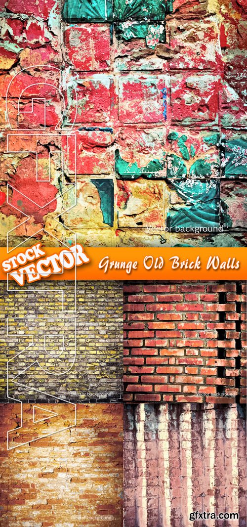 Stock Vector - Grunge Old Brick Walls