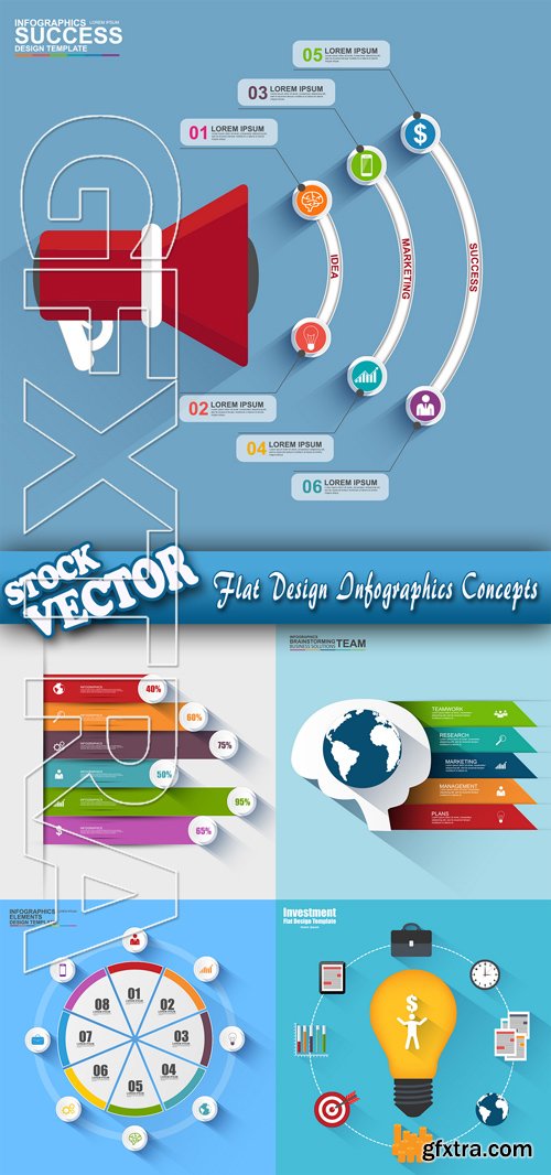 Stock Vector - Flat Design Infographics Concepts