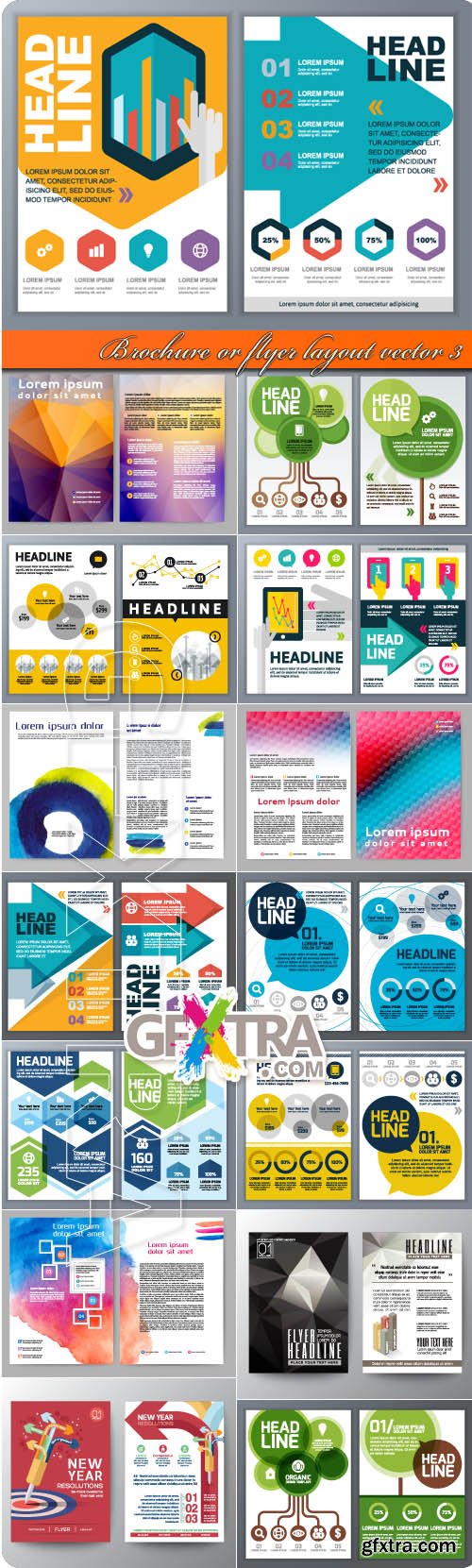 Brochure or flyer layout vector 3