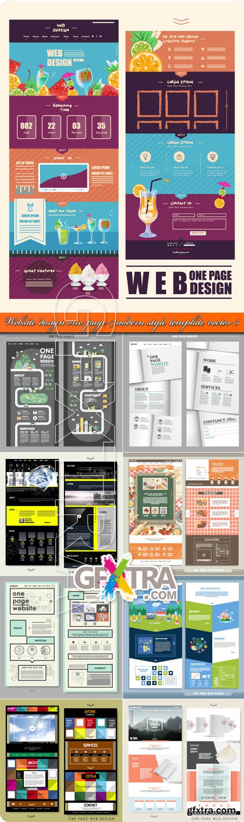 Website design one page modern style template vector 5