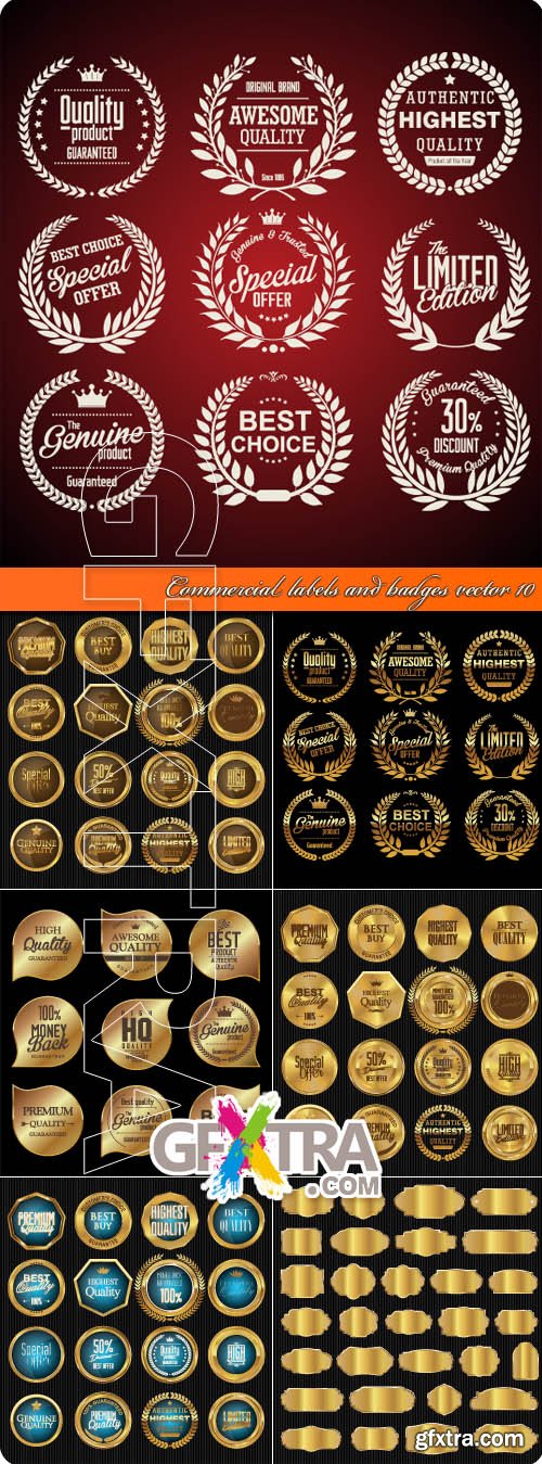 Commercial labels and badges vector 10