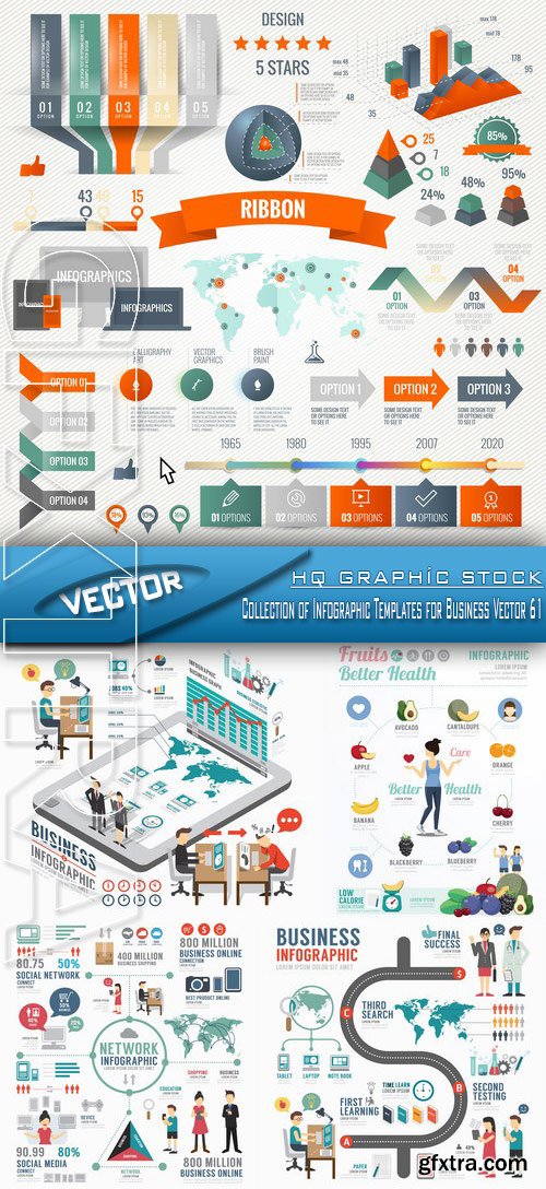 Stock Vector - Collection of Infographic Templates for Business Vector 61