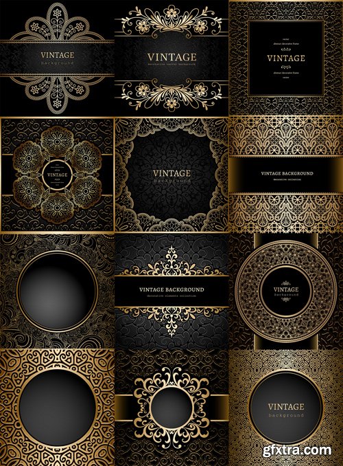 Stock Vector - Vintage Gold Frames, 25EPS