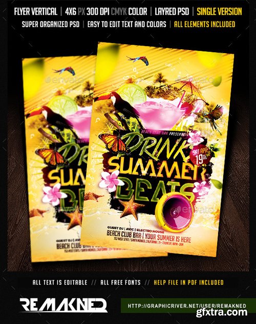 GraphicRiver - Drinks Summer Beats Flyer Template Psd 10191913