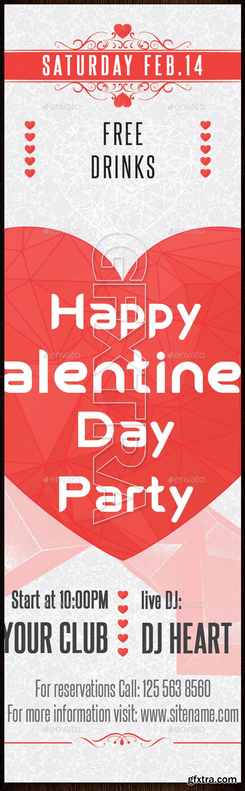 GraphicRiver - Techno Valentines Party Flyer 10185416