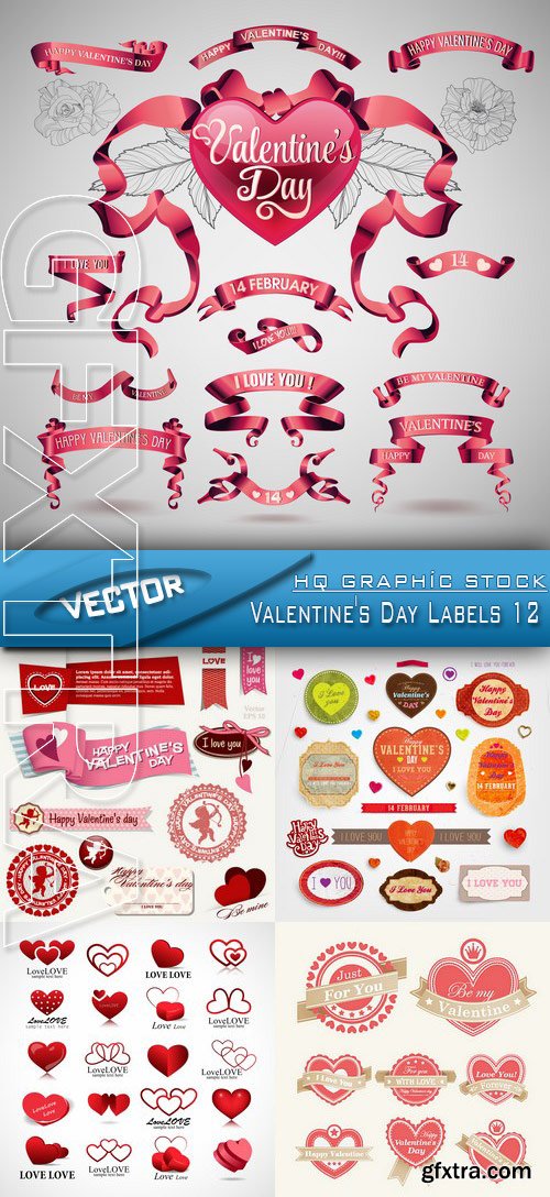 Stock Vector - Valentine's Day Labels 12