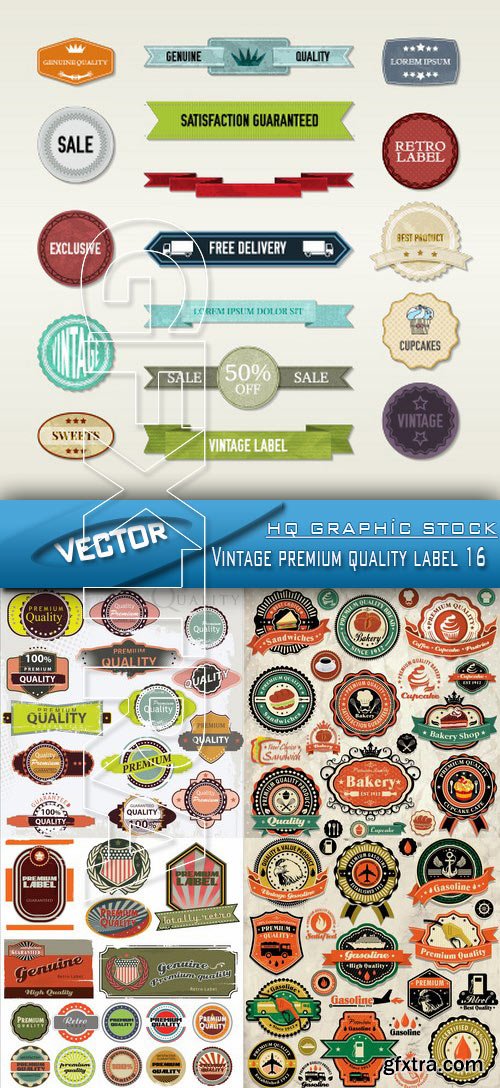 Stock Vector - Vintage premium quality label 16