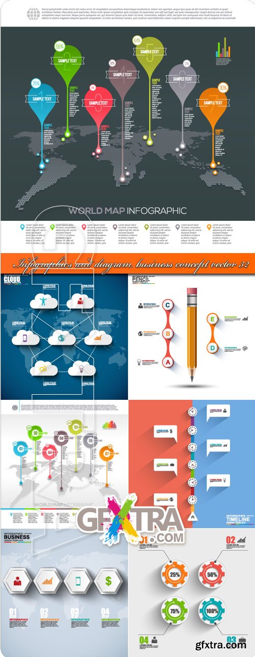 Infographics and diagram business concept vector 32