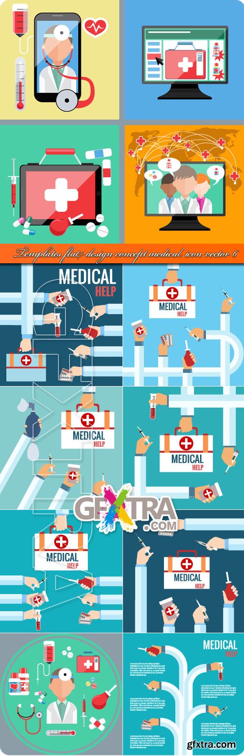 Templates flat design concept medical icon vector 6