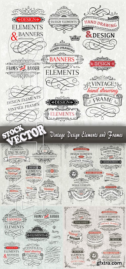 Stock Vector - Vintage Design Elements and Frames