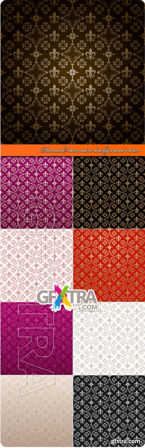 Damask decorative background vector