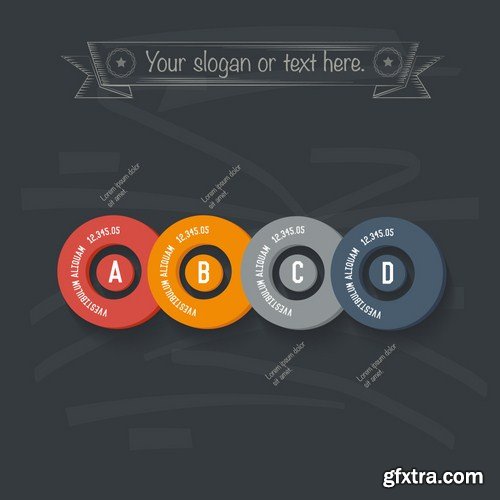 Stock Vector - Infographic Design on Blackboard, 25EPS