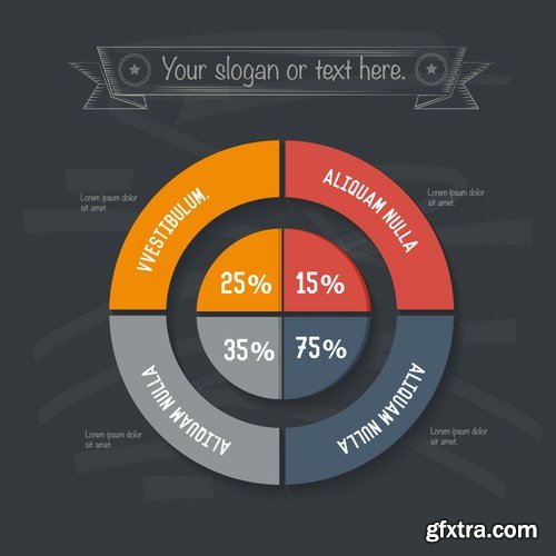 Stock Vector - Infographic Design on Blackboard, 25EPS