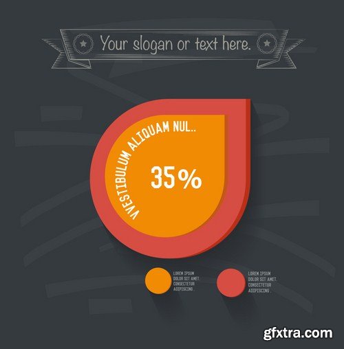 Stock Vector - Infographic Design on Blackboard, 25EPS