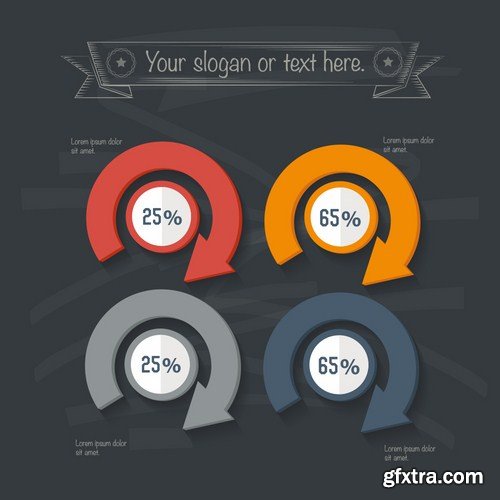 Stock Vector - Infographic Design on Blackboard, 25EPS