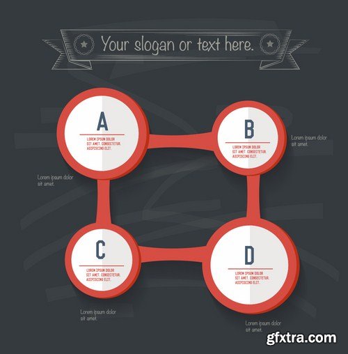 Stock Vector - Infographic Design on Blackboard, 25EPS