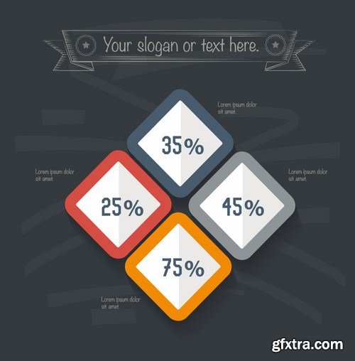 Stock Vector - Infographic Design on Blackboard, 25EPS