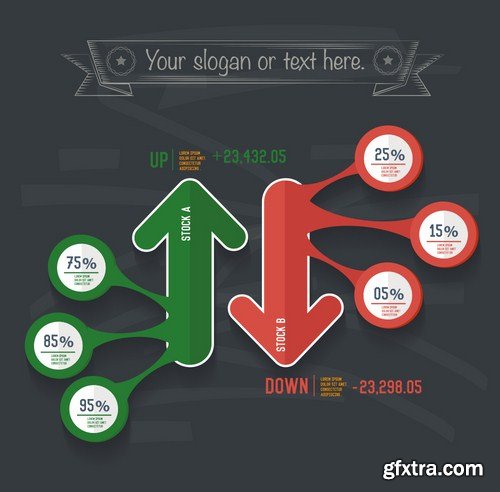 Stock Vector - Infographic Design on Blackboard, 25EPS