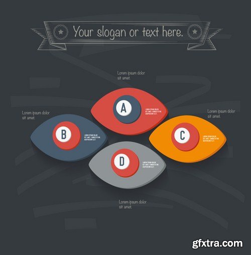 Stock Vector - Infographic Design on Blackboard, 25EPS