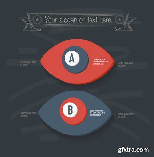 Stock Vector - Infographic Design on Blackboard, 25EPS