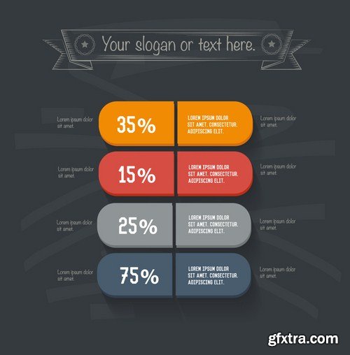 Stock Vector - Infographic Design on Blackboard, 25EPS