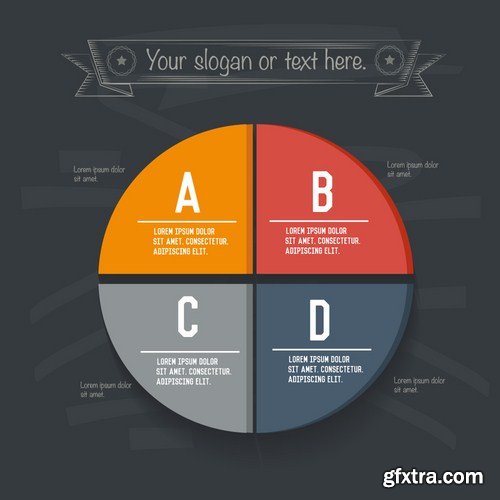 Stock Vector - Infographic Design on Blackboard, 25EPS