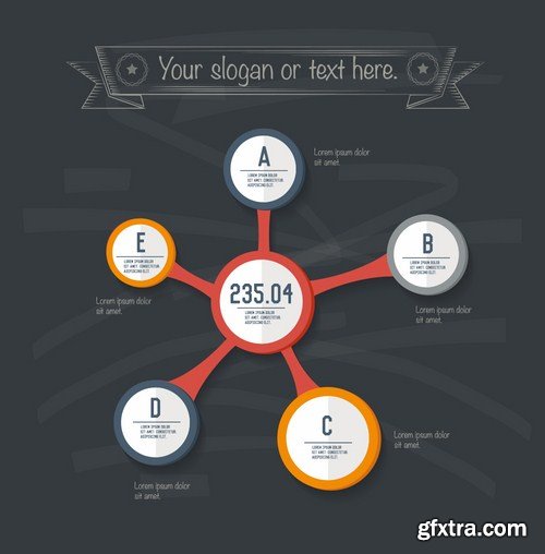 Stock Vector - Infographic Design on Blackboard, 25EPS