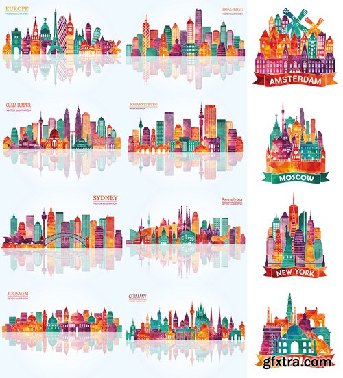 Stock Vector - Places of World, 25EPS