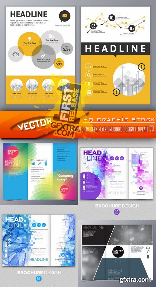 Stock Vector - Abstract modern flyer brochure design template 70