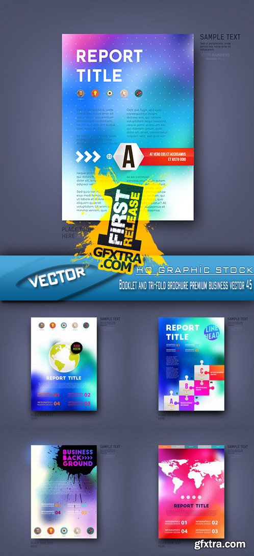 Stock Vector - Booklet and tri-fold brochure premium business vector 45