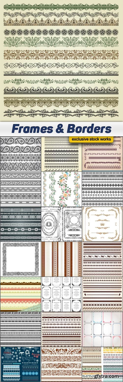 Frames and Borders Vector Set - 25x EPS