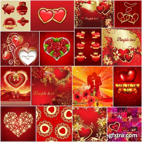 Greeting cards for Valentine's Day with love themes and hearts 2 - 25 Eps