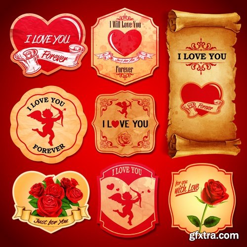 Greeting cards for Valentine's Day with love themes and hearts 2 - 25 Eps