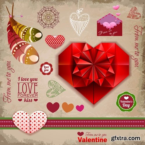 Greeting cards for Valentine's Day with love themes and hearts 2 - 25 Eps