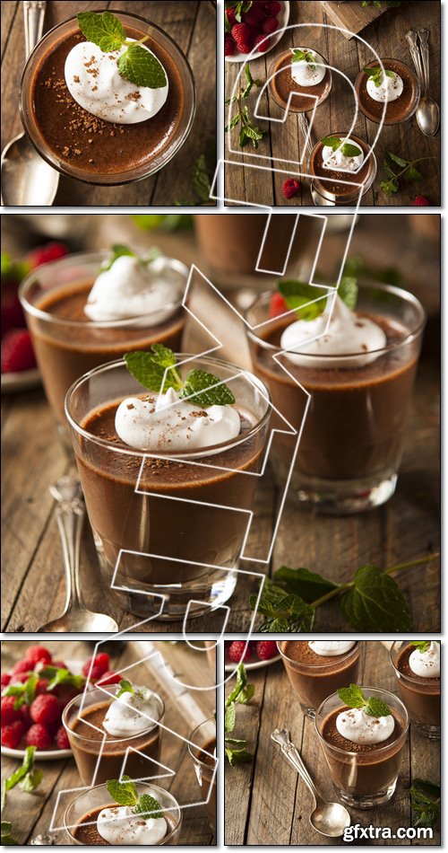 Homemade Dark Chocolate Mousse - Stock photo