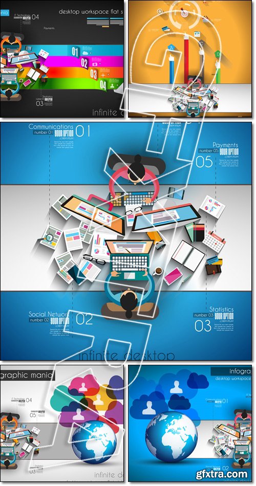 Infographic teamwork and brainstorming with Flat style - Vector