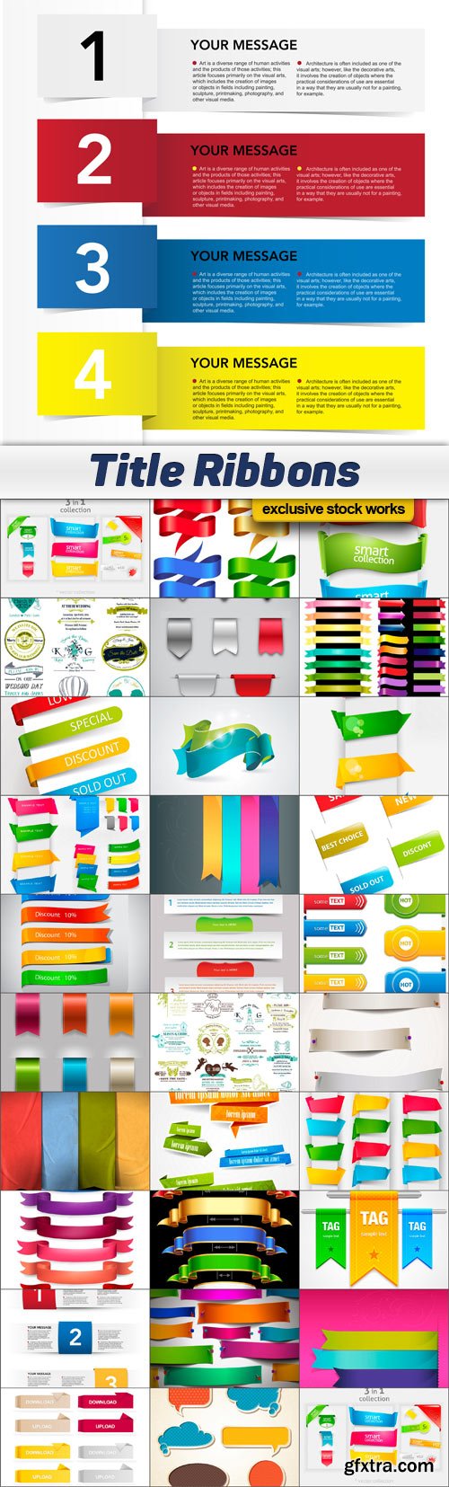 Vector Title Ribbons Templates - 25x EPS