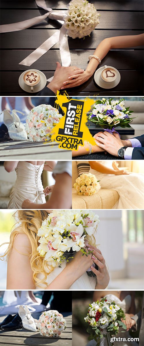 Stock Photo Wedding concept - bride and groom in love