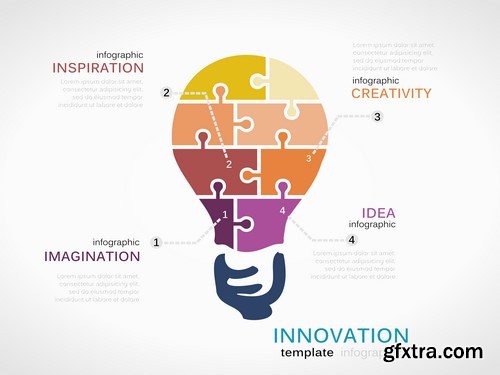 Puzzle Style Crative Infographics - 25x EPS