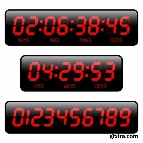 Collection of vector images the timer 25 Eps