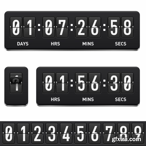 Collection of vector images the timer 25 Eps