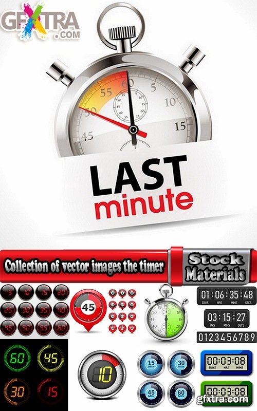 Collection of vector images the timer 25 Eps