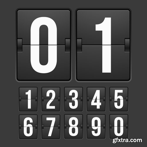 Collection of vector images the timer 25 Eps
